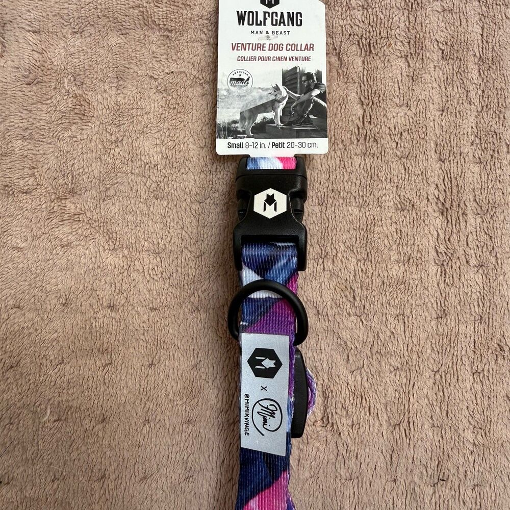 Wolfgang Venture Dog Collar Size Small 8-12 Inches Purple Pink NWT
